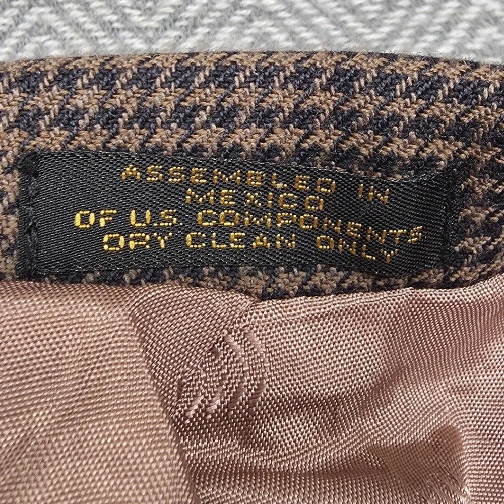 Robert Stock Mens Brown Houndstooth Blazer Sport Coat Two Button‎ Jacket Vintage